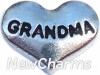 H7048 Grandma Silver Heart Floating Locket Charm