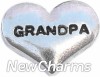H7112 Grandpa Silver Heart Floating Locket Charm