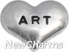 H7122 Art Silver Heart Floating Locket Charm
