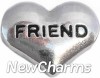 H7126 Friend Silver Heart Floating Locket Charm