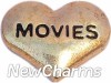 H7129 Movies Gold Heart Floating Locket Charm