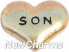 H7150 Son Gold Heart Floating Locket Charm