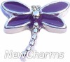 H7176 Purple Dragonfly Floating Locket Charm