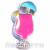 H7184 Drink with Umbrella Floating Locket Charm