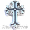H7547 Cross With Black Floating Locket Charm