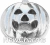 H7602 Silver Pumpkin Jack O Lantern Floating Locket Charm