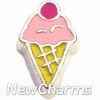 H7613 Ice Cream Cone With Cherry Floating Locket Charm