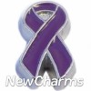 H7666 Purple Ribbon Floating Locket Charm