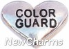 H7677 Color Guard Silver Heart Floating Locket Charm