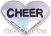 H7679 Cheer Silver Heart Floating Locket Charm