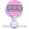 H7720 Pink And Purple Baby Rattle Floating Locket Charm