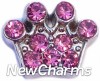 H7722 CZ Pink Crown Floating Locket Charm