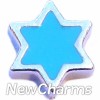 H7769 Blue Six Pointed Star Floating Locket Charm
