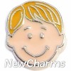 H7835 Blonde Parted Hair Boy Floating Locket Charm