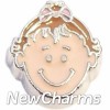 H7844 Light Brown Bow Baby Girl Floating Locket Charm
