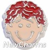 H7895 Redhead Curly Hair Boy Floating Locket Charm