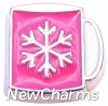 H7929 Pink Snowflake Mug Floating Locket Charm (clearance)
