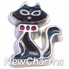 H7953 Cute Black Cat Floating Locket Charm