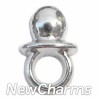 H8043 Silver Pacifier Floating Locket Charm
