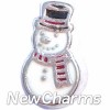 H8069 Snowman With Striped Scarf Floating Locket Charm