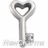 H8078 Vintage Silver Heart Key Floating Locket Charm