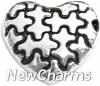 H8099 Silver Puzzle Heart Floating Locket Charm