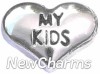 H8104 My Kids Silver Heart Floating Locket Charm