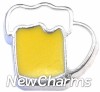 H8130 Beer Mug Silver Trim Floating Locket Charm