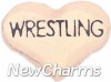 H8149 Wrestling Rose Gold Heart Floating Locket Charm