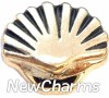 H8172 Clam Shell Gold Floating Locket Charm