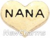 H8204 Nana Gold Heart Floating Locket Charm