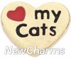 H8206 Love My Cats Gold Heart Floating Locket Charm