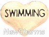 H8209 Gold Heart Swimming Floating Locket Charm