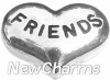 H8238 Friends Silver Heart Floating Locket Charm