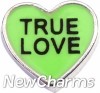 H8306 True Love Green Candy Heart Floating Locket Charm
