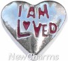H8314 I Am Loved Silver Heart Floating Locket Charm