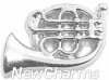 H8352 Silver French Horn Floating Locket Charm