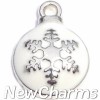 H8355 White Snowflake Christmas Ornament Floating Locket Charm
