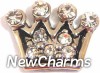 H9064-2 Crown With Clear Stones Floating Locket Charm