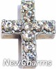 H9075-2 Cross With Clear Stones Floating Locket Charm