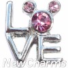 H9137 Love With CZ Mouse Ears Floating Locket Charm