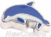 H9749 Blue and White Dolphin Floating Locket Charm