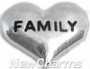 H9829 Family Silver Heart Floating Locket Charm