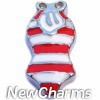 H9842 Red and White Swimsuit Floating Locket Charm