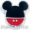 H9848 Mouse Ears Black and Red Floating Locket Charm