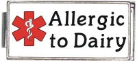 A50002 Allergic To Dairy White Medical Alert Superlink Italian Charm