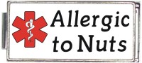 A50003 Allergic To Nuts White Medical Alert Superlink Italian Charm