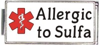 A50004 Allergic To Sulfa White Medical Alert Superlink Italian Charm