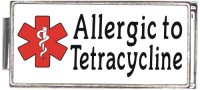 A50005 Allergic To Tetracycline White Medical Alert Superlink Italian Charm