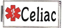 A50008 Celiac White Medical Alert Superlink Italian Charm